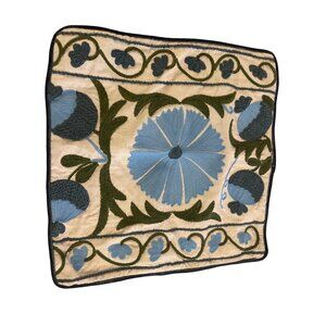 Magaschoni Home Embroidered Floral Pillow Cover 20” Cotton & linen luxury home